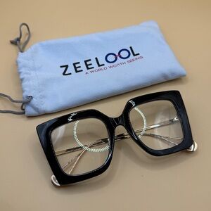 Zeelool Black Square Women's Glasses, No Prescription
